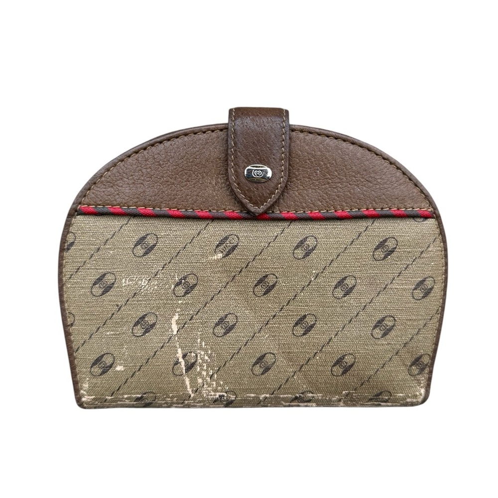 Vintage Gucci Accessories Collection 80s Snap Foldover Wallet GG Print Leather